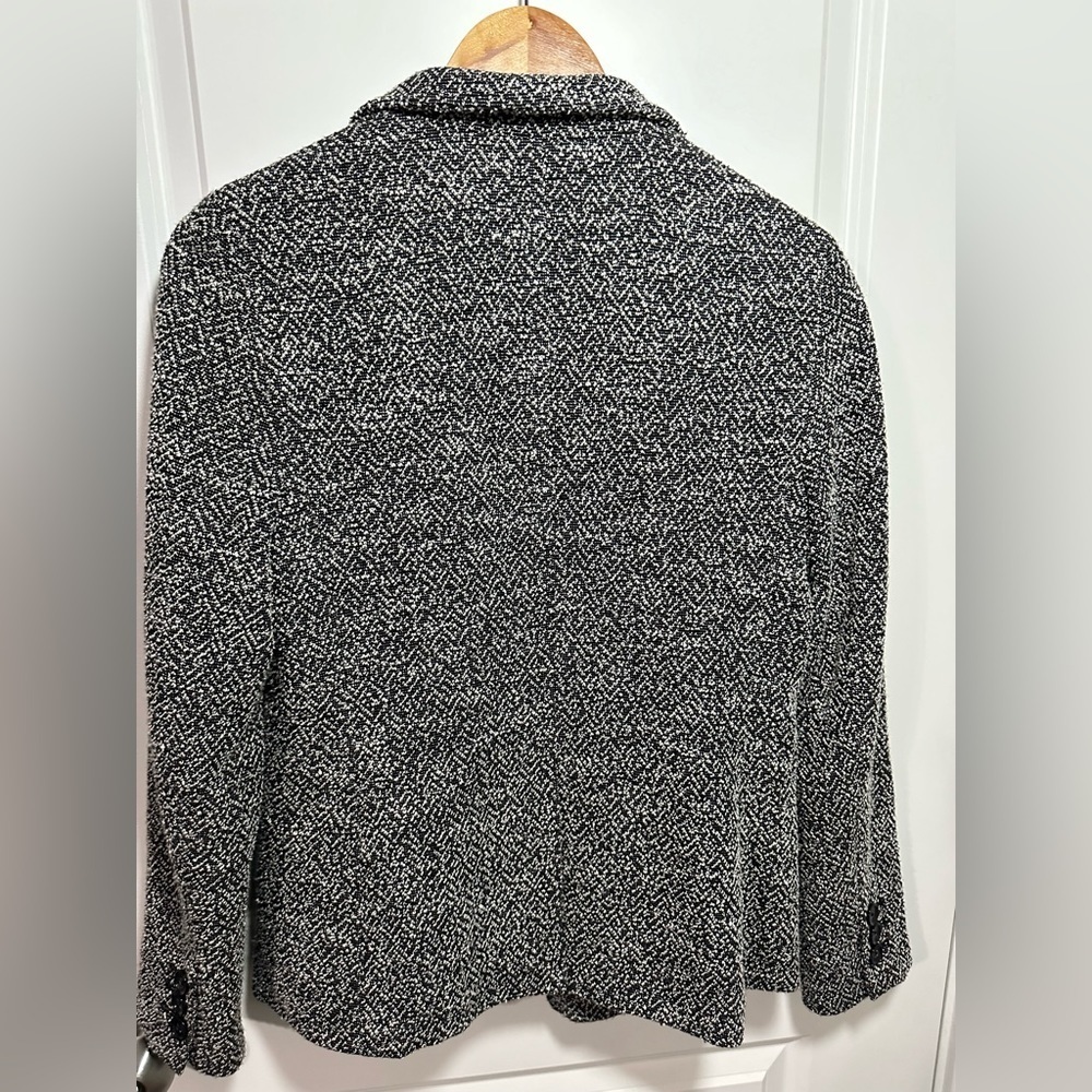Talbots One Button Blazer Black and White Tweed Jacket - Size S - Picture 5 of 10
